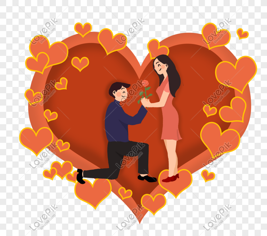 Valentines Day Cartoon Hand Drawn Marriage Proposal PNG Image And Clipart  Image For Free Download - Lovepik | 611632238