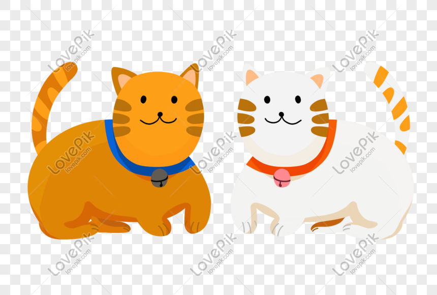 Hình ảnh Cặp đôi Mèo Vẽ Tay Minh Họa PNG Miễn Phí Tải Về - Lovepik