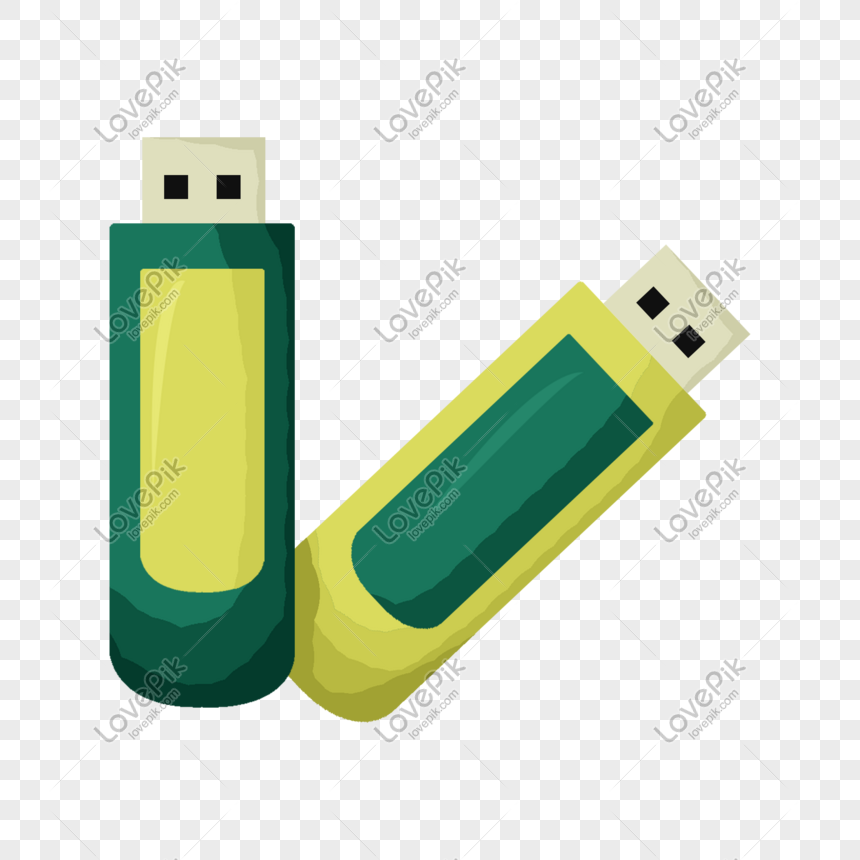 Yellow Usb Flash Drive Hand Drawn Illustration Png Image Picture