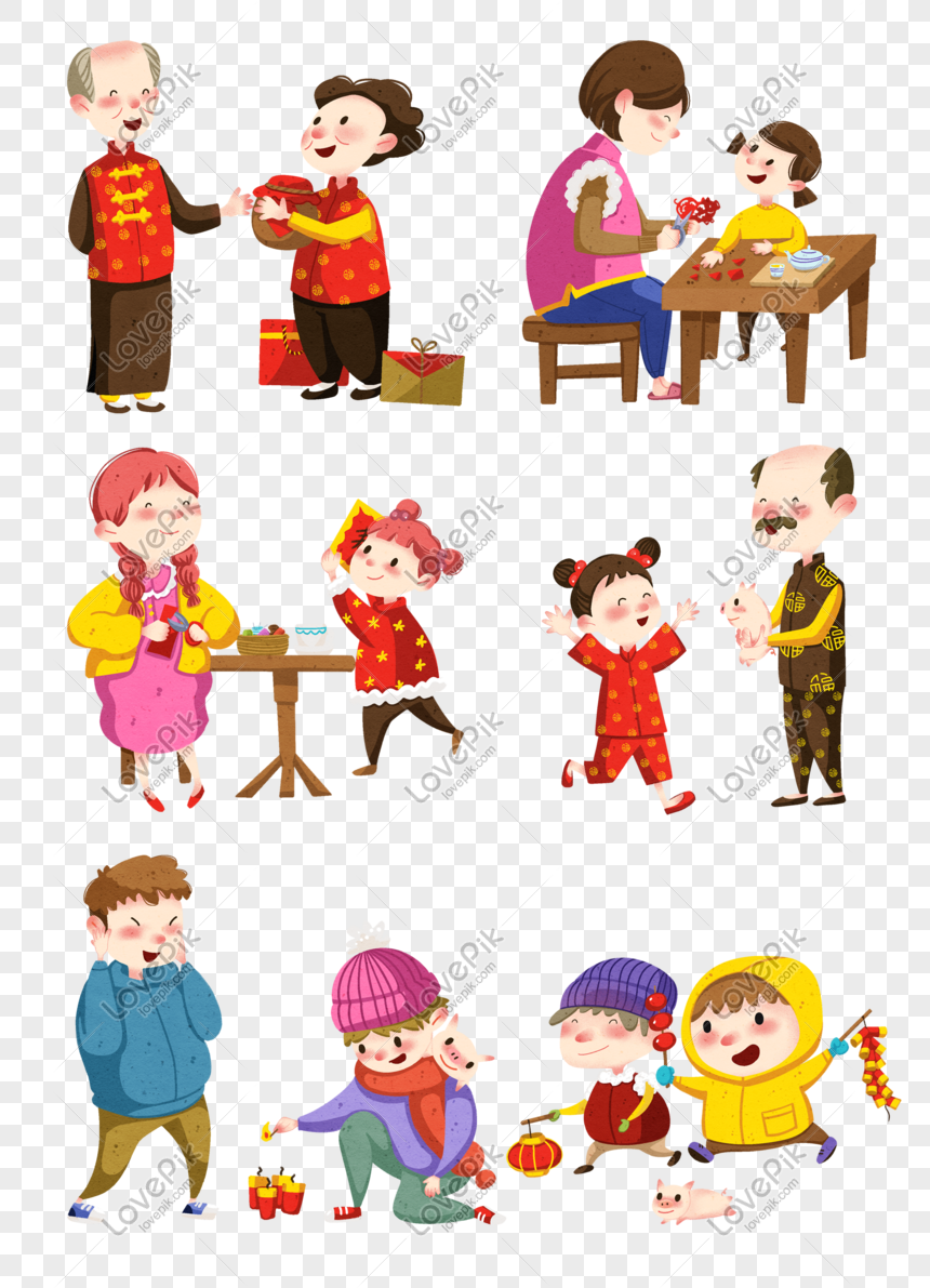 New Year Festival Collection Illustration PNG Free Download And Clipart ...