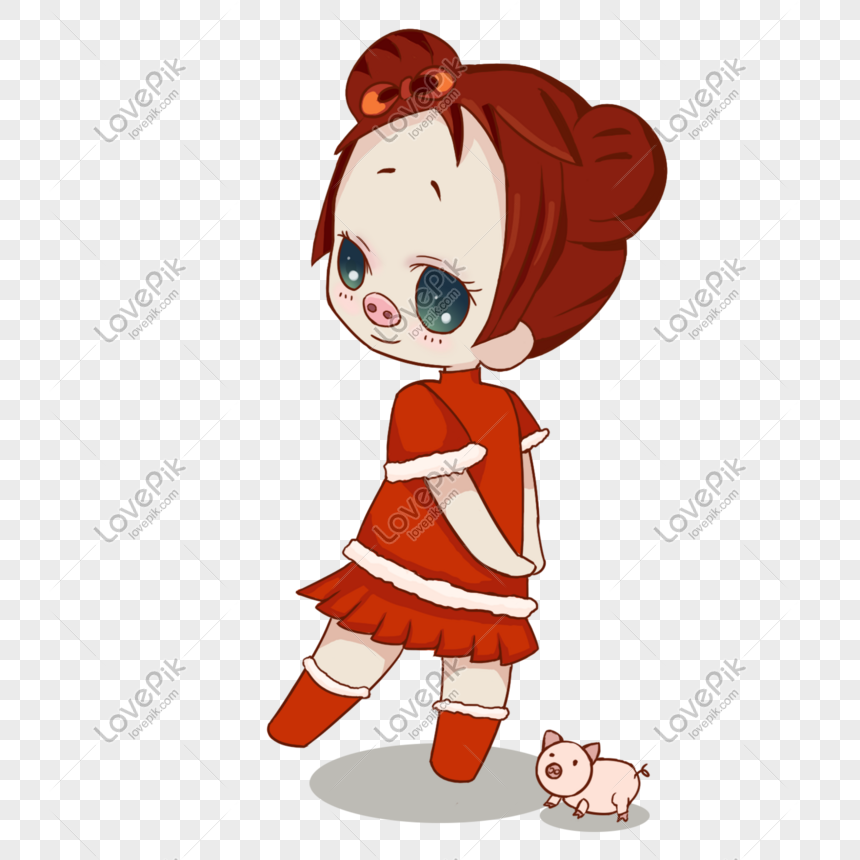2019 Pig Girl And Piglet PNG Hd Transparent Image And Clipart Image For ...