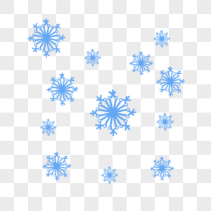 Blue snowflake hand drawn illustration png