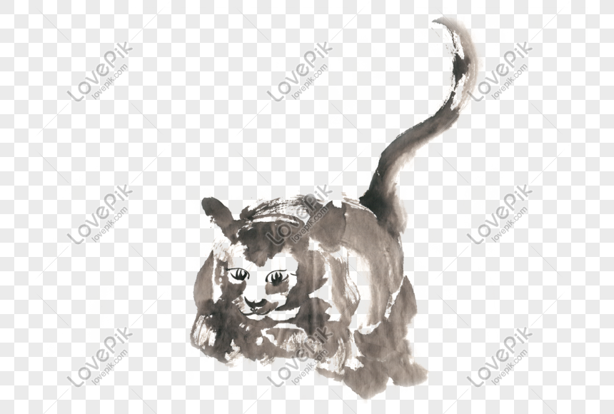 Photo De Peinture A Lencre De Chat A La Queue Materiau Sans Png Numero De L Image Format D Image Psd Fr Lovepik Com