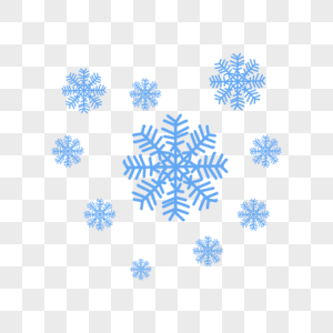 Blue snowflake hand drawn illustration png