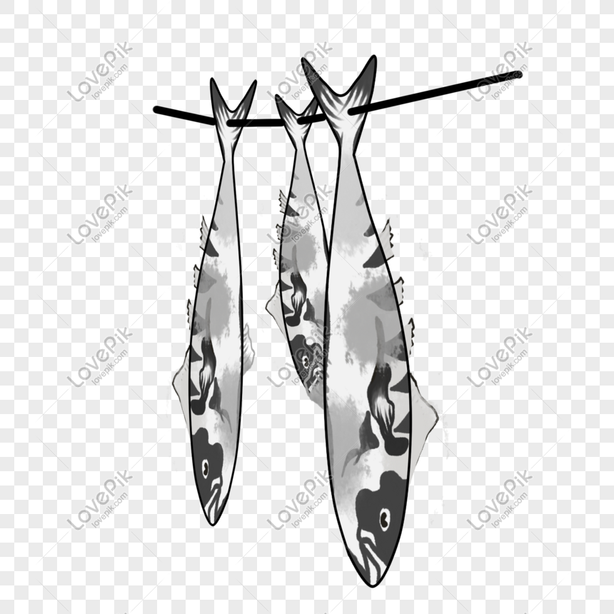 fall down clipart black and white fish