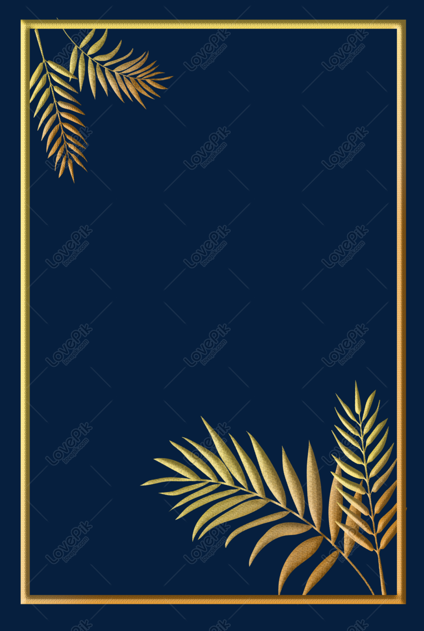 Golden bronzing border tree leaves leaf pattern border gold fram, Retro, golden, hot stamp png hd transparent image