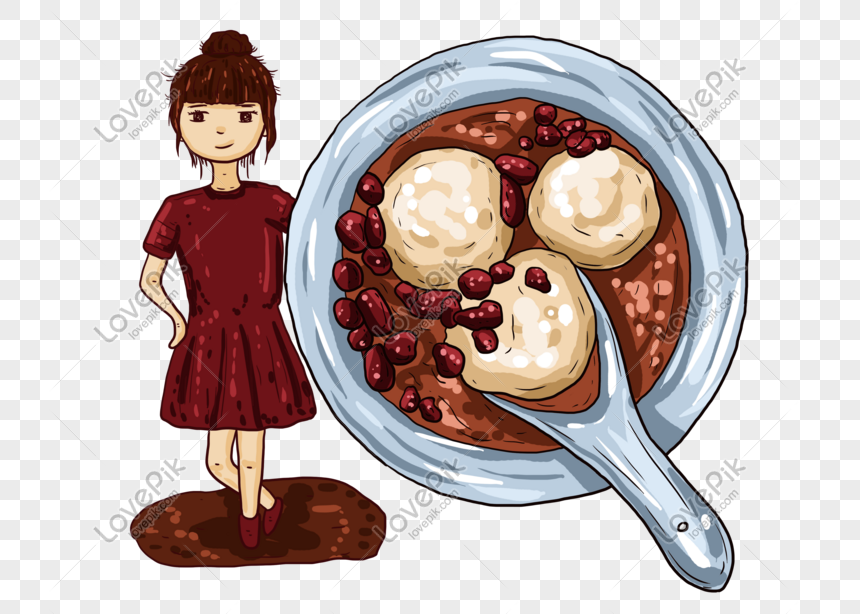 Hand Drawn Cute Cartoon Girl Soup Round Red Bean Illustra PNG Image And  Clipart Image For Free Download - Lovepik | 611638008