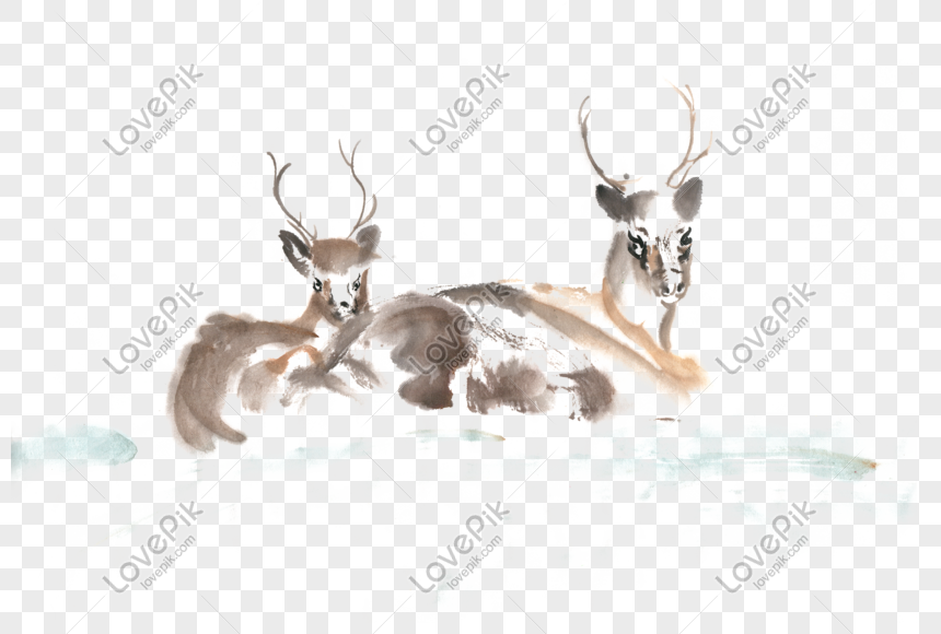 雪の中で鹿水墨画pngフリー素材イメージ グラフィックス Id Prf画像フォーマットpsd Jp Lovepik Com