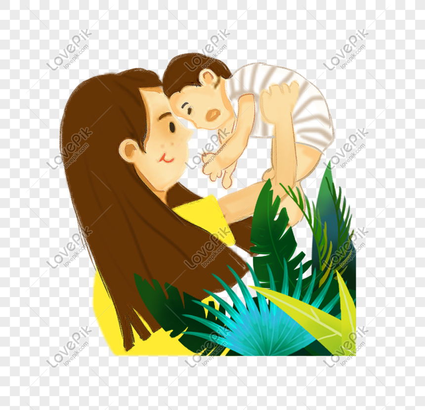 Cartoon Hand Drawn Mom Holding Child PNG Transparent Image And Clipart  Image For Free Download - Lovepik | 611643287