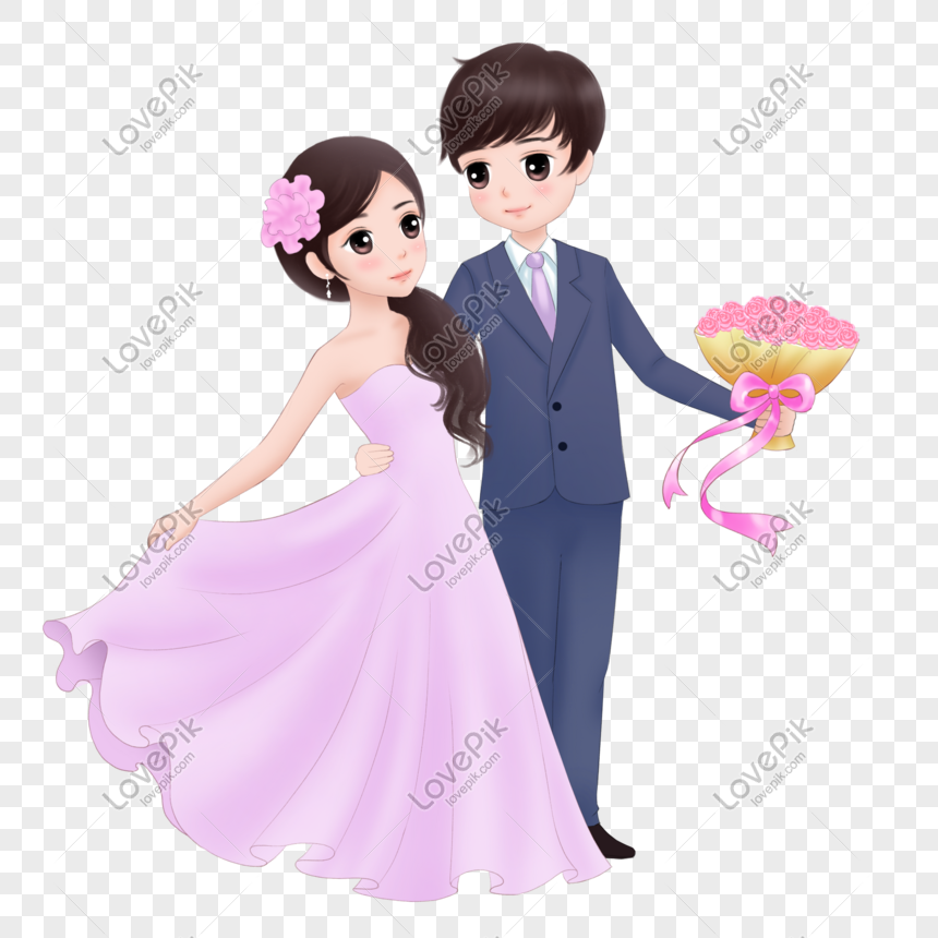 Valentines Day Couple Wedding Cartoon PNG White Transparent And Clipart  Image For Free Download - Lovepik | 611642692