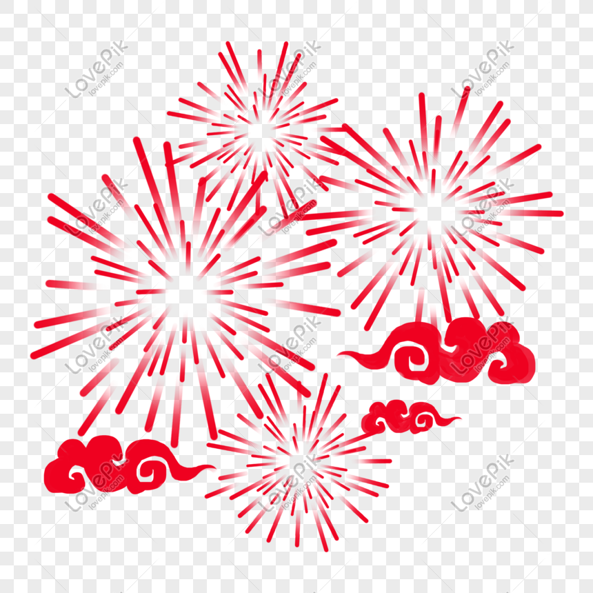 new year fireworks and auspicious clouds illustration png image picture free download 611640951 lovepik com lovepik