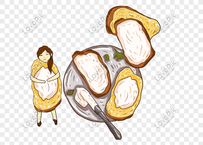 手描き漫画のスライスされたクリームパンのイラスト小さな女の子イメージ グラフィックス Id Prf画像フォーマットpsd Jp Lovepik Com