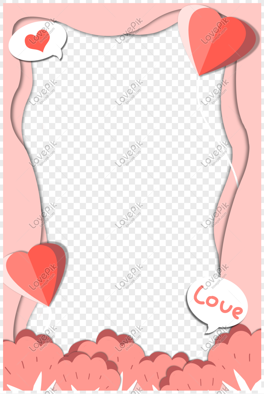 Valentines Day Dream Paper Cut Style Pink Border PNG Transparent Background  And Clipart Image For Free Download - Lovepik | 611649390