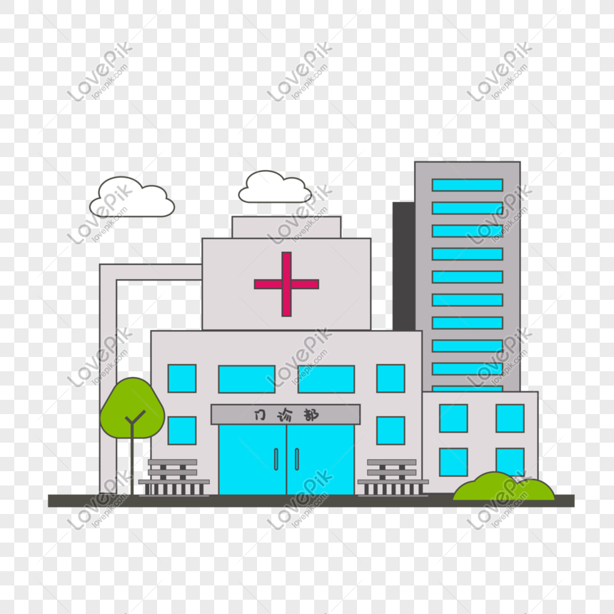 Klinik Rumah Sakit Kartun Wind City Png Grafik Gambar Unduh Gratis Lovepik