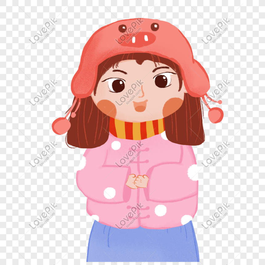 Pig Year New Year Girl Cartoon Element PNG Picture And Clipart Image ...