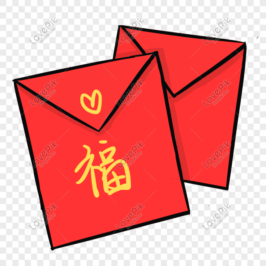 Red Hand Drawn Red Envelope Element PNG Picture And Clipart Image For