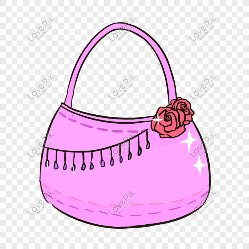 Purple Hand Drawn Handbag Element PNG Transparent And Clipart Image For ...