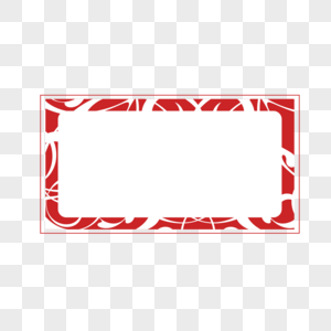 ảnh Thiết kế khung ảnh hoa văn tối giản màu đỏ PNG