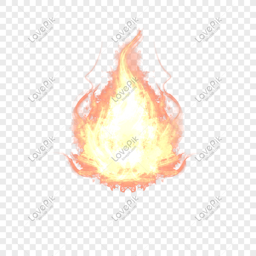real flame white background
