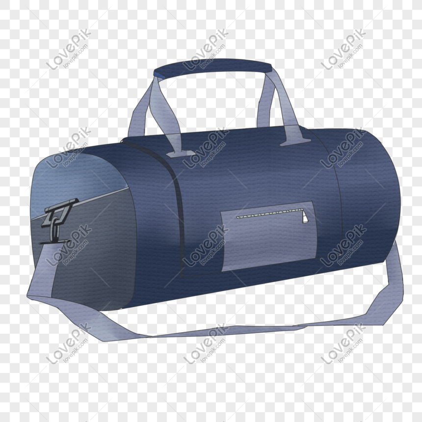 Cartoon blue travel bag illustration, Cartoon travel bag, blue travel bag illustration, blue luggage bag png transparent background