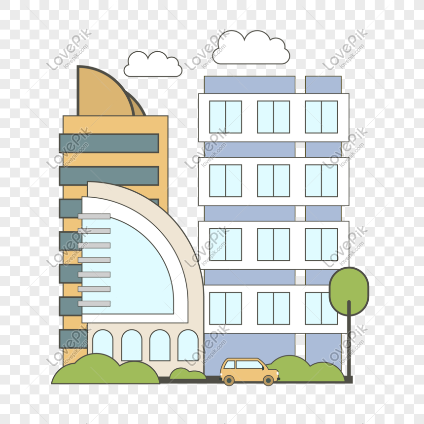 Cartoon Wind City High Rise Building PNG Transparent Background ...