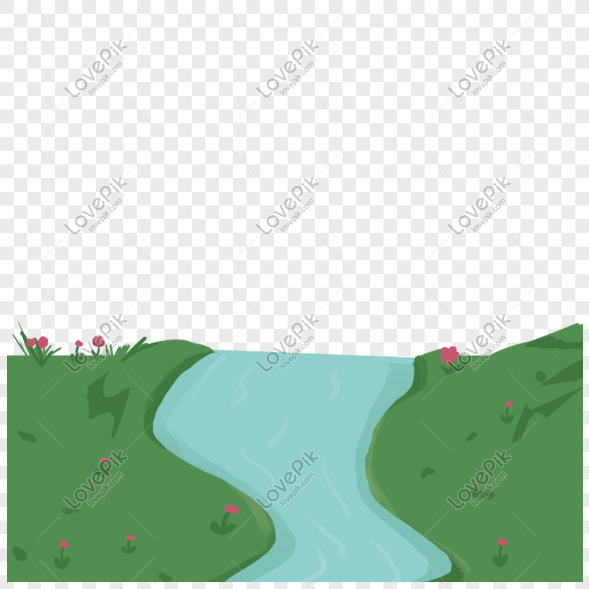  sungai  kartun  rumput yang ditarik tangan PNG grafik gambar  