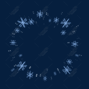 Winter rounded round blue snowflake png