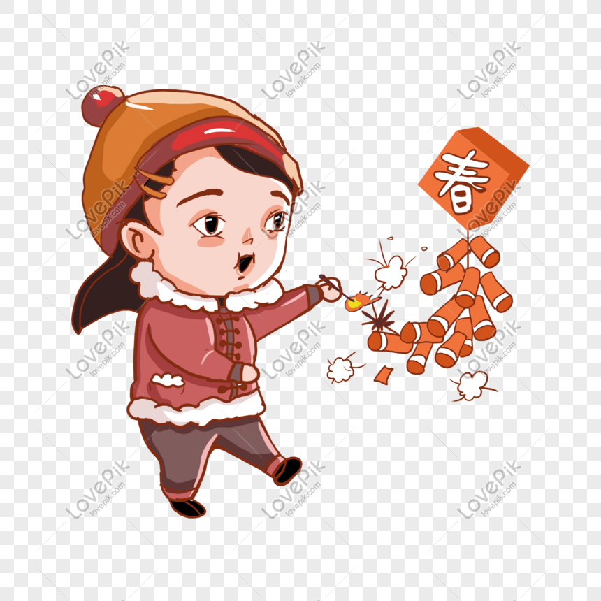 Spring Festival Firecrackers Fireworks Characters, Spring Festival ...