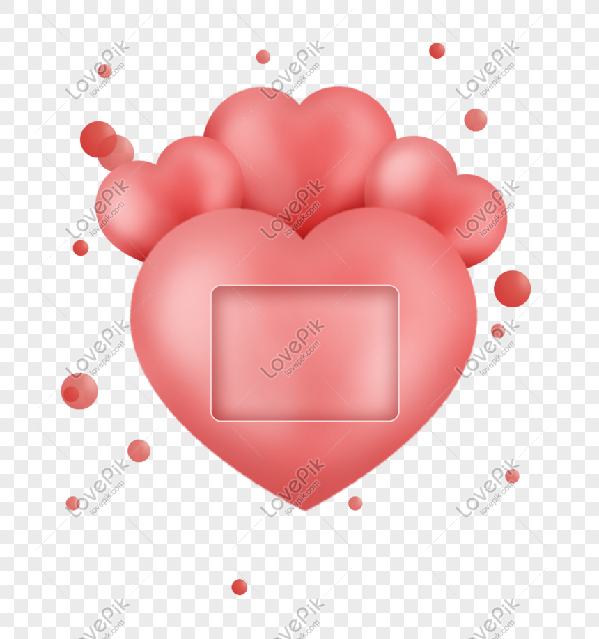 Hari Valentine Stereo Pink Heart Kotak Judul Lucu Gambar Unduh