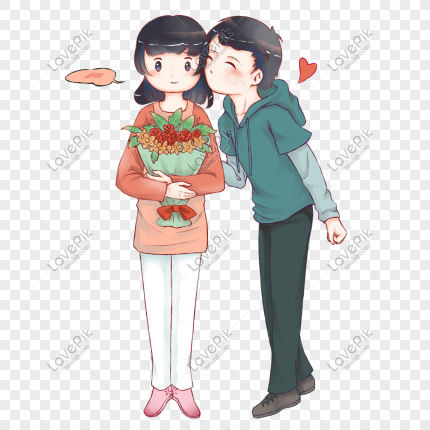 Hand Drawn Valentines Day Bouquet Illustration PNG Transparent Image ...