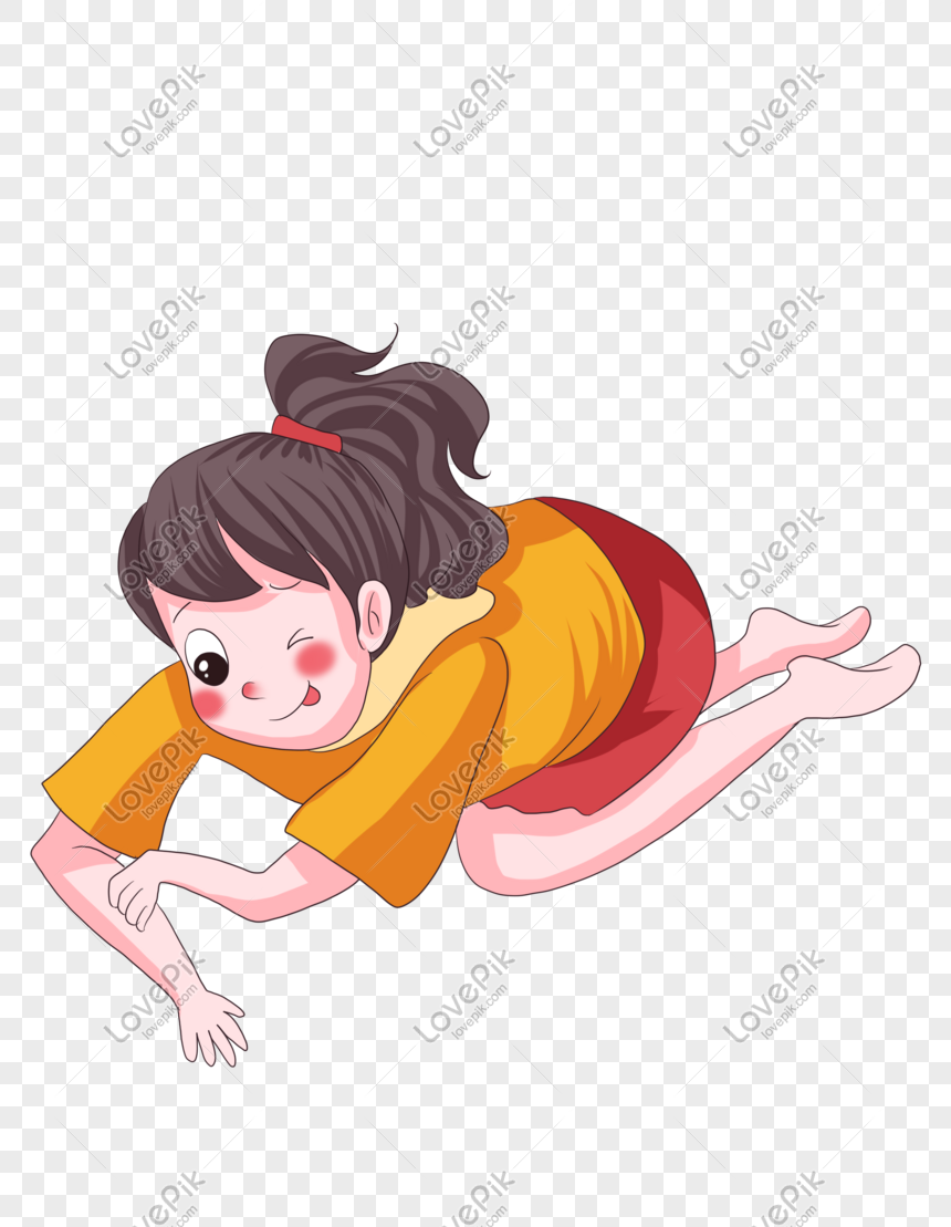 Naughty Girl Crawling On The Ground Playing PNG Picture And Clipart Image  For Free Download - Lovepik | 611709965