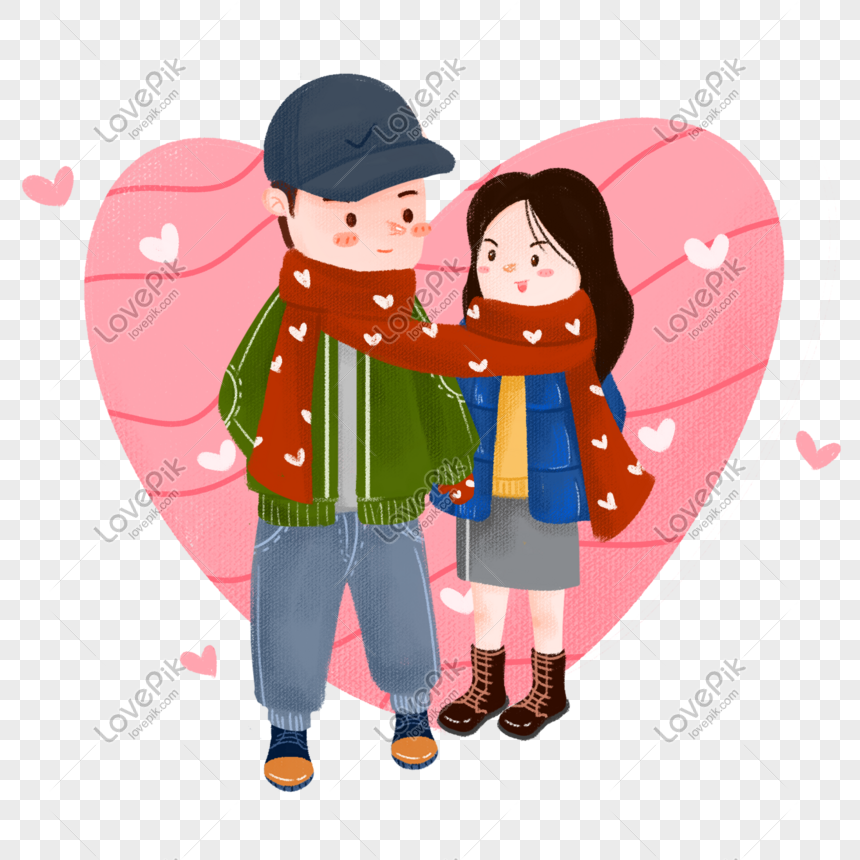 Hand Drawn Valentine Together Illustration Free PNG And Clipart Image ...