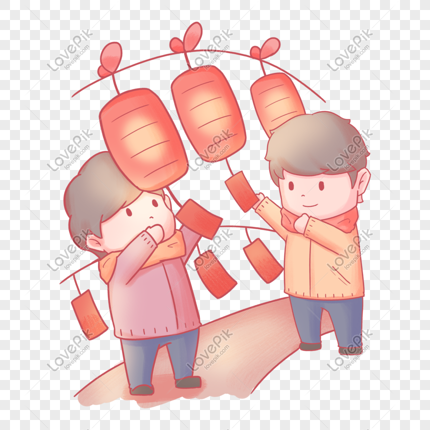 Lantern Festival Children Go Shopping Guess Riddle Cartoon PNG Image and PSD File Free Download - | 611708215