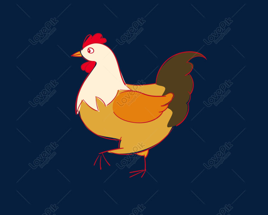 Hand Drawn Yellow Big Cock Illustration PNG Free Download And Clipart Image  For Free Download - Lovepik | 611701713