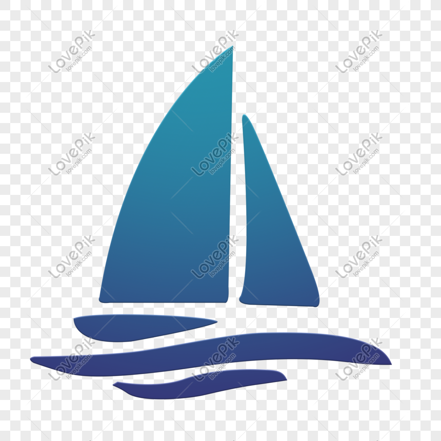 Cute cartoon hand drawn sailboat icon, Sailing, cartoon, gradient png image free download