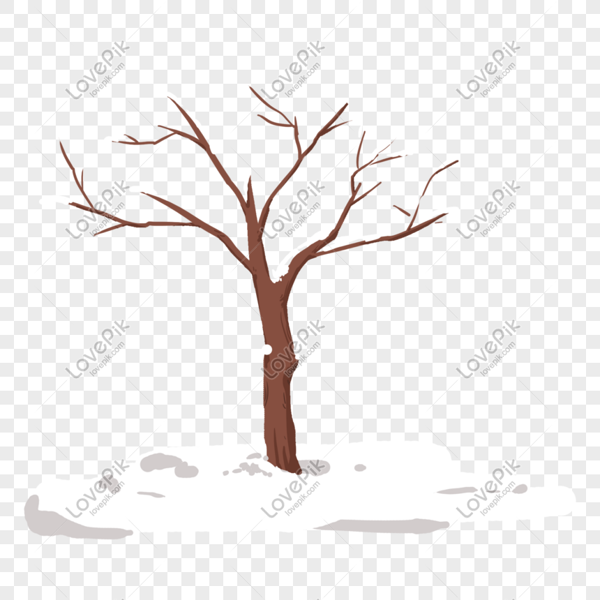 batang pohon mati di salju PNG grafik gambar unduh gratis 