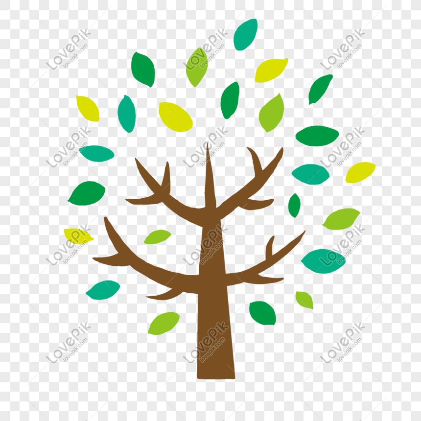 Green Leaf Branch Big Tree Cartoon Hand Painted Material Free Do PNG  Transparent Image And Clipart Image For Free Download - Lovepik | 611708717