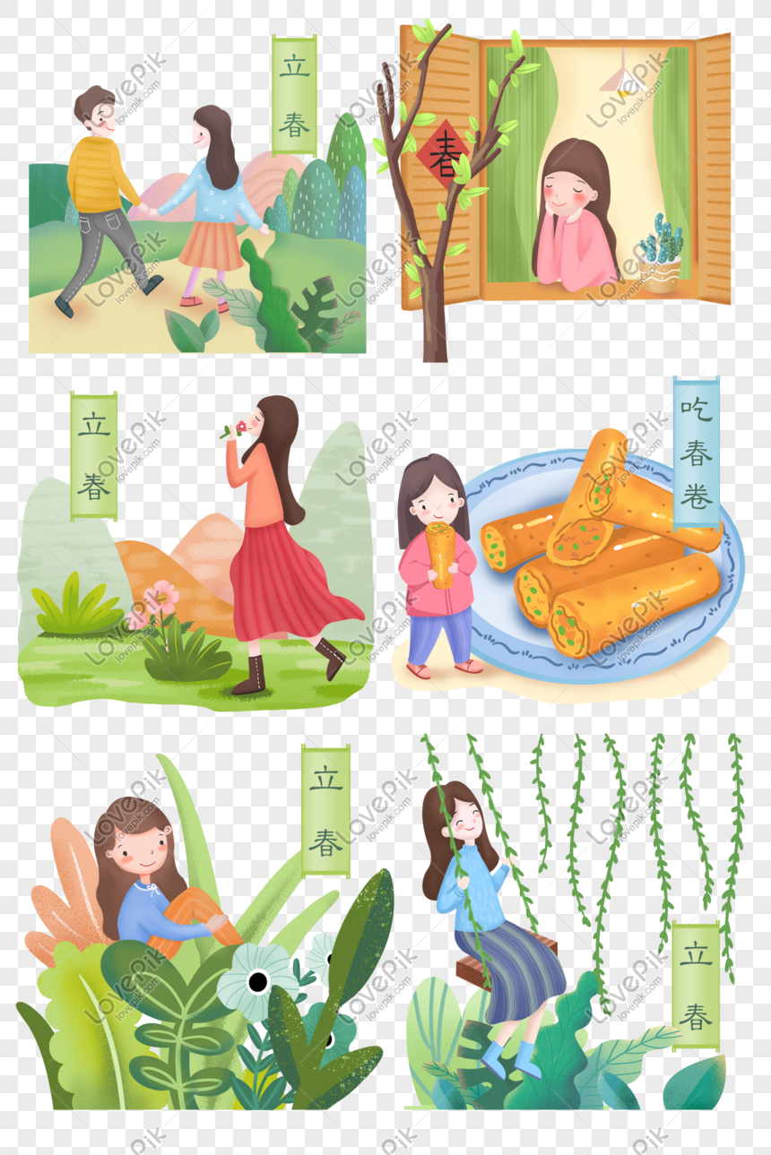 Spring Season Cartoon Set Of Scenes PNG Image And Clipart Image For Free  Download - Lovepik | 611735878