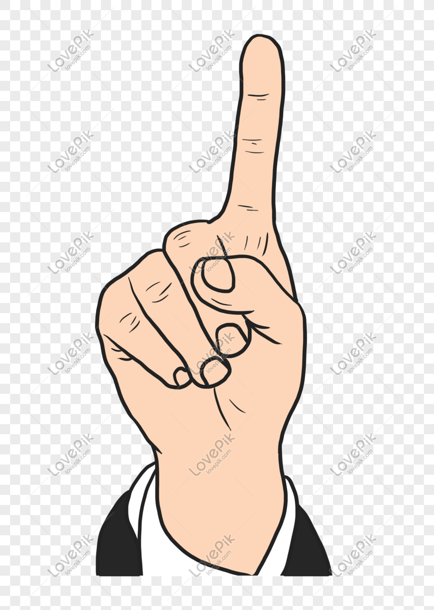 Hand Drawn Cartoon Erecting An Index Finger PNG Transparent And Clipart  Image For Free Download - Lovepik | 611710046