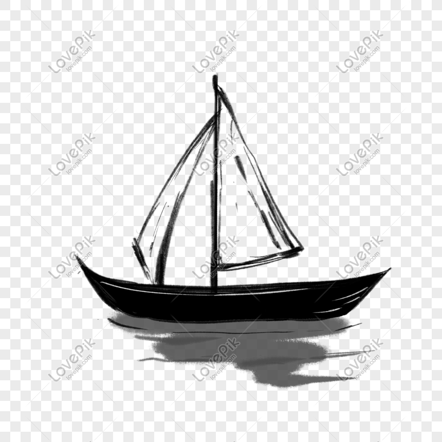 Ink style Chinese style traditional ink boat, Ink style, Chinese style, tradition png transparent image