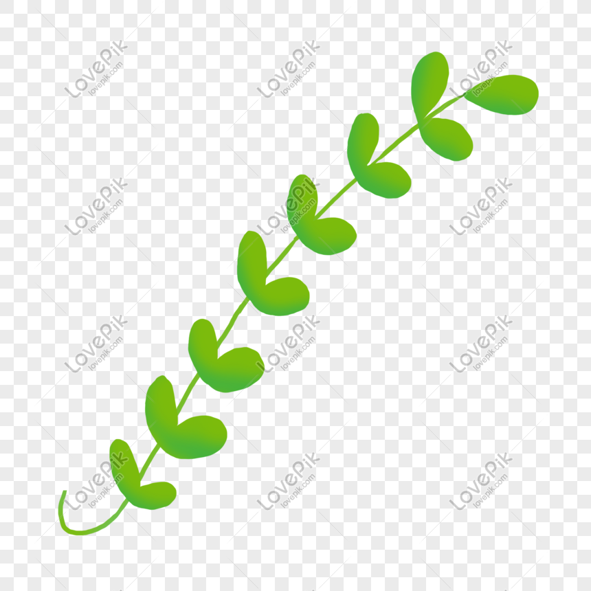 Stem Plant Green Leaf Cartoon Hand Painted Material Free Downloa PNG Image  And Clipart Image For Free Download - Lovepik | 611713298