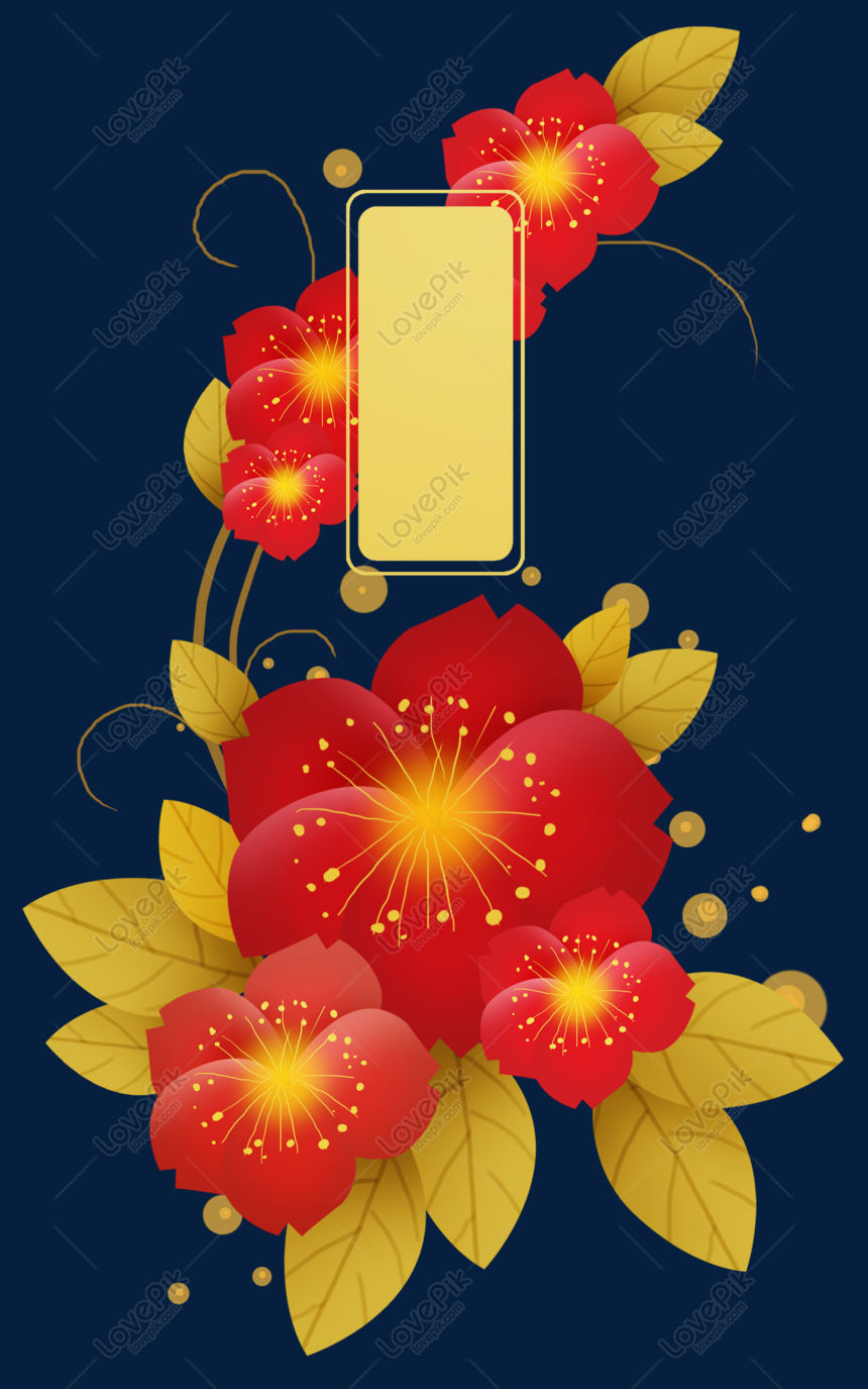 Deco Red Flower PNG Transparent Clipart​