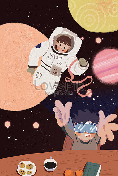 テックvr宇宙飛行士仮想世界ファンタジー漫画イラストイメージ 図 Id Prf画像フォーマットjpg Jp Lovepik Com