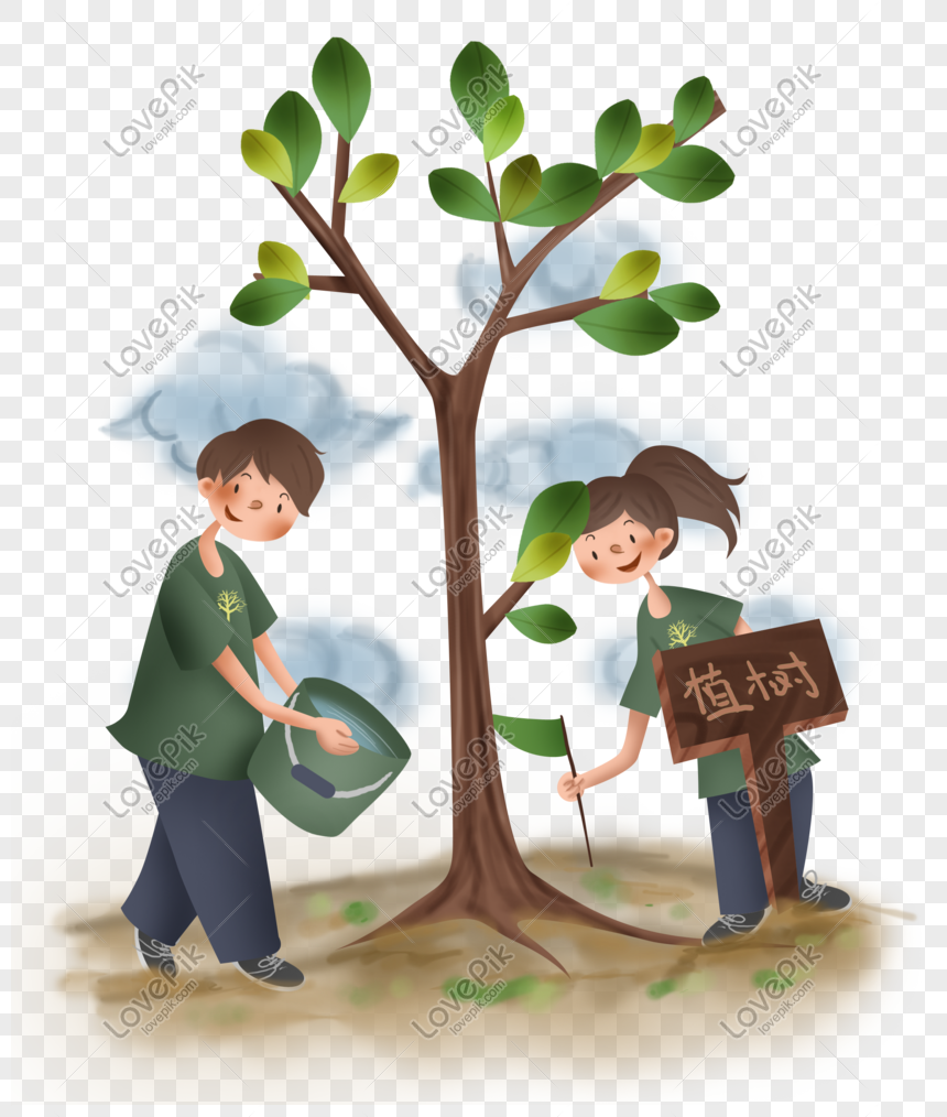Jóvenes Plantando árboles Plantando Agua PNG Imágenes Gratis - Lovepik