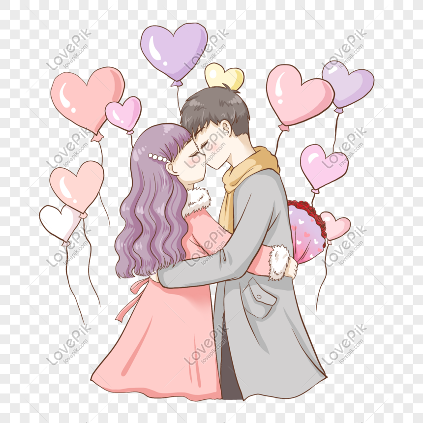 Valentines Day Boys And Girls Couple Kissing Png Image Psd File Free Download Lovepik