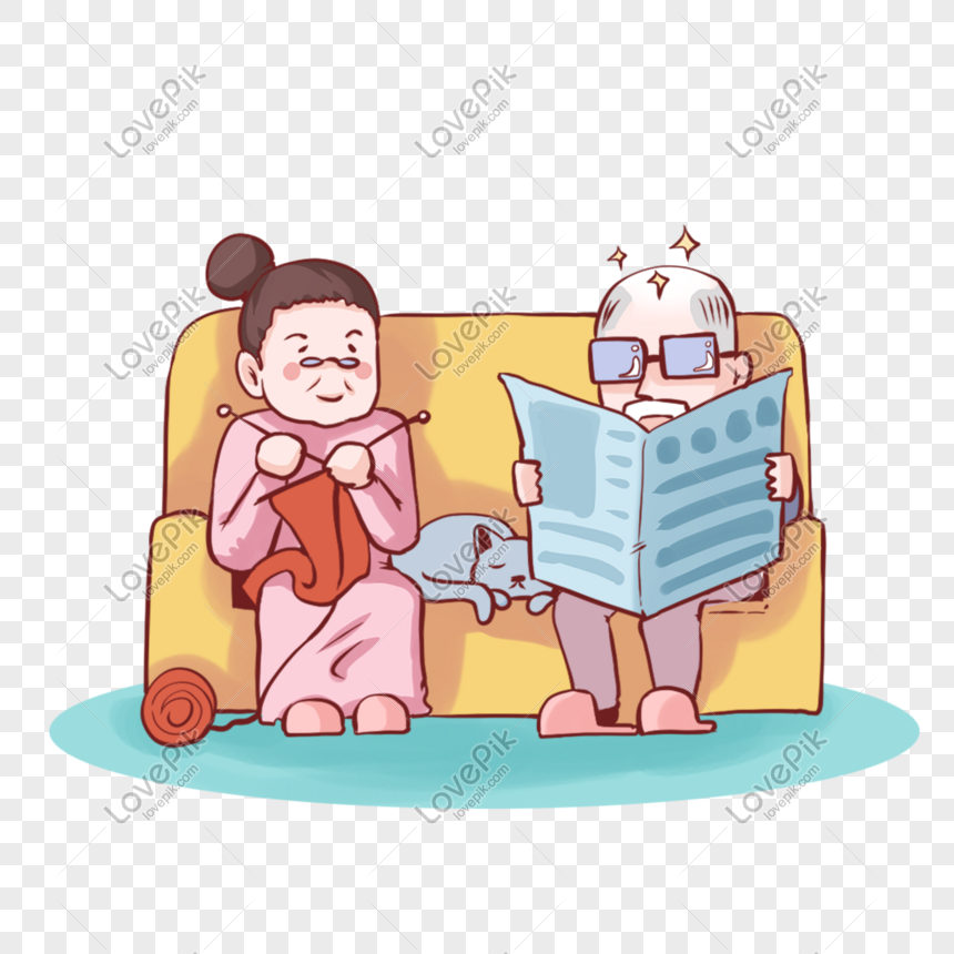 Cartoon Hand Drawn Loving Old Couple Creative Poster PNG Picture And  Clipart Image For Free Download - Lovepik | 611711235