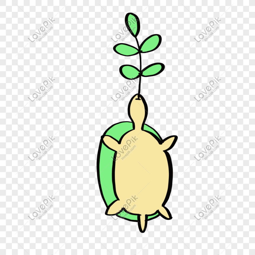 Hand Drawn Leaves Turtle Cute And Simple PNG Transparent And ...