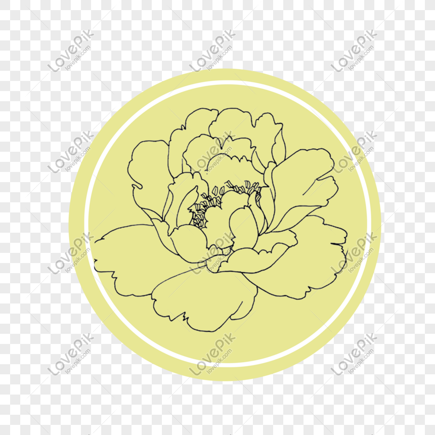 Hình Ảnh Hoa Tròn Tay Vàng Vẽ Hoa Mẫu Đơn Png Miễn Phí Tải Về - Lovepik