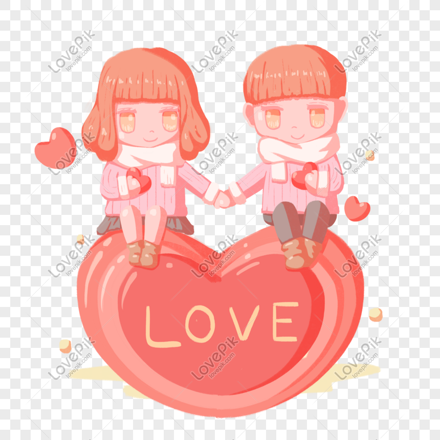 Dibujos Animados Del Día De San Valentín Amor Pareja Personajes PNG  Imágenes Gratis - Lovepik