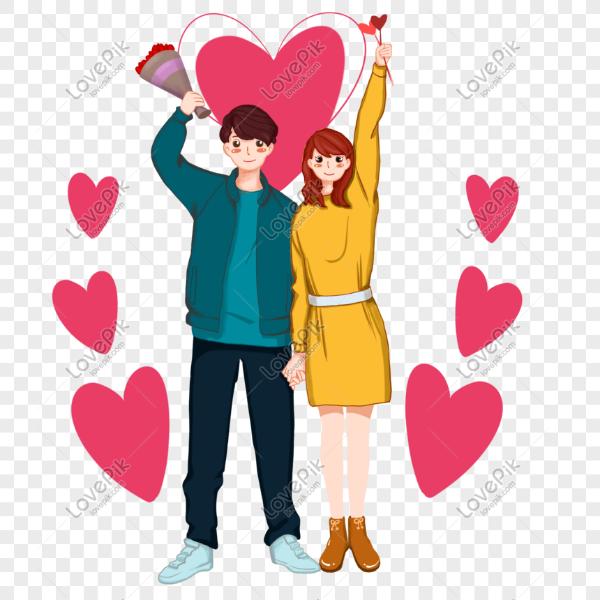Valentines Day Boys Pursuing Girl Proposal PNG Transparent Image And ...
